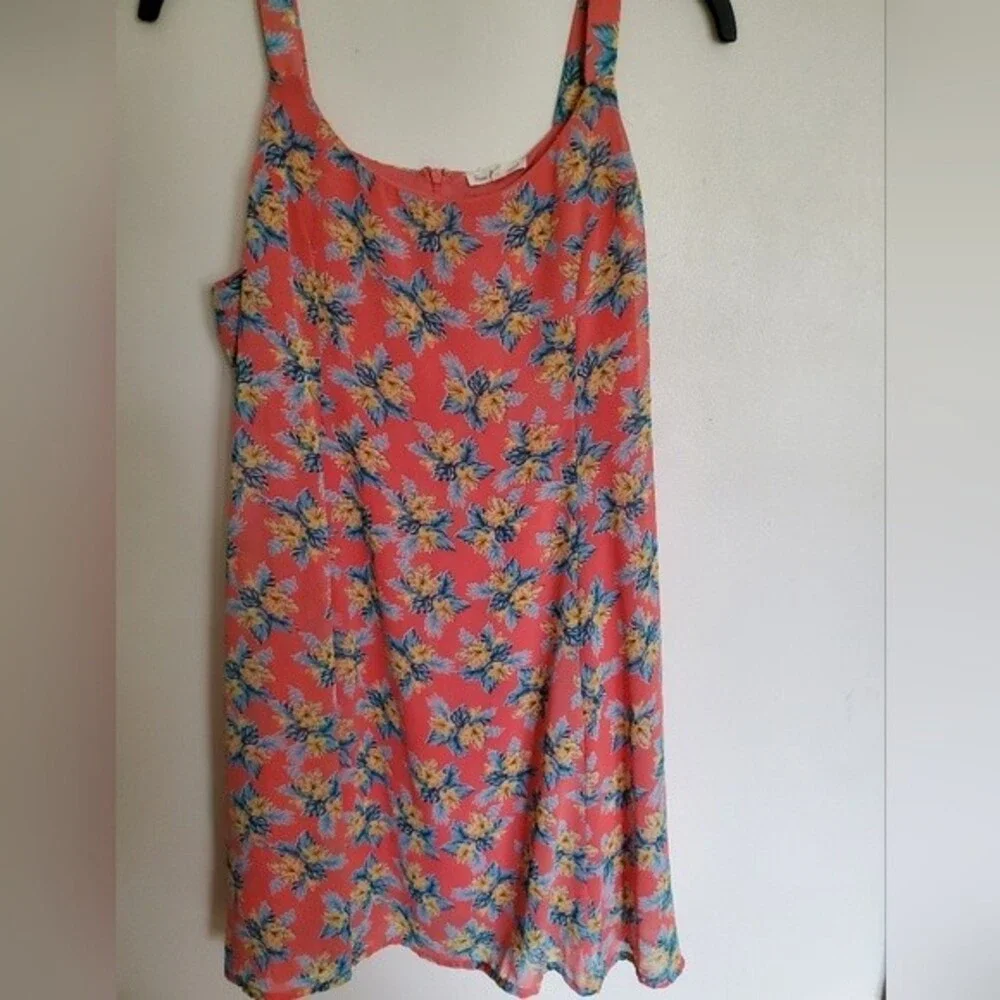Hem &‎ Thread Floral Pink Dress Vacation Resort Wear Y2K Boho Size Large